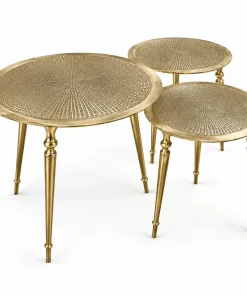 شوش شاپ 97 میز عسلی آلومینیومی طرح طاووسی طلایی